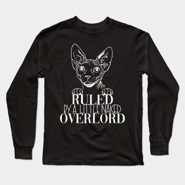 Sphynx Cat Overlord Dark Cat Cats Long Sleeve T-Shirt by fromherotozero